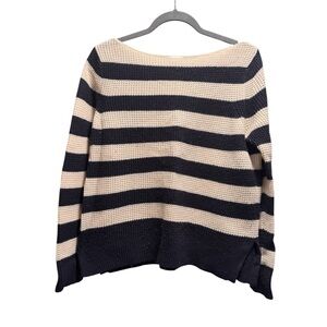 GAP Black and Cream Striped Women's Sweater